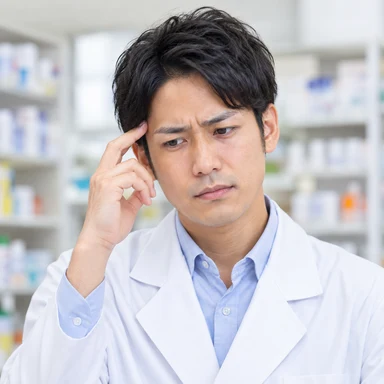 困惑する薬剤師